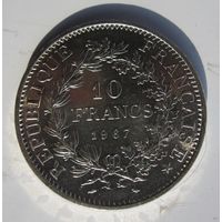 Франция 10 франков 1967, серебро. v.-05