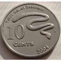 Кокосовые острова "Киллинг" 10 центов 2004 год  X#12  "Морская змея"   Тираж: 60.000 шт