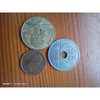 Дания 25 оре 1967, Великобритания пол пени 1975, Франция 20 центов 1963 -47