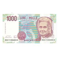 Италия 1000 лир 1990 года. Тип Р 114а. Состояние UNC!