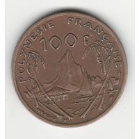 Французская Полинезия 100 франков 1988 года. Состояние XF+!
