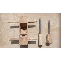 Ретро-инструменты (рубанок-медведка, долото, напильник) для антуража, коллекции