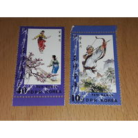 Корея КНДР 1983 Народные игры. Фольклор. Вышивка. Полная серия 2 марки