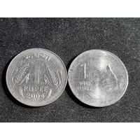 Индия 1 рупия 2004,2010 лот 2 шт
