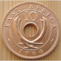 Британская Восточная Африка. 10 центов 1964 года  KM#35  Тираж: 10.002.000 шт