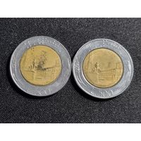 Италия 500 лир 2 шт лот 1995 1988