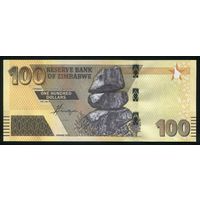 Зимбабве 100 долларов 2020 г. P-W106. Серия AC. UNC