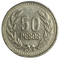 Колумбия 50 песо, 2008 (магнетик)