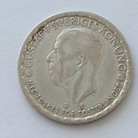 1 крона 1948 года. Швеция. Серебро 400. Монета не чищена. 59
