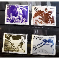 Польша 1983 г. Польские Медали Олимпиады 1980 года и Чемпионата Мира по Футболу 1982 года, полная серия из 4 марок #0088-С1P13