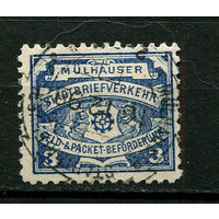 Германия - Мюльхаузен - Местные марки - 1898 - Герб 3Pf - [Mi.11] - 1 марка. Гашеная.  (Лот 94Ci)