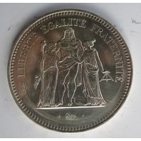 Франция 50 франков 1977, серебро. v.-08