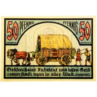 РАСПРОДАЖА!!! - ГЕРМАНИЯ ГРАВЕНТАЛЬ (ГЕССЕН) 50 пфеннигов 1921 год - UNC!