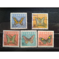Эквадор, 1961. Бабочки, полная серия