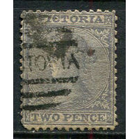 Австралийские штаты - Виктория - 1864/1870 - Королева Виктория 2Р - [Mi.49ii] - 1 марка. Гашеная.  (LOT EV16)-T10P19