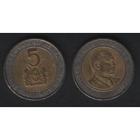 Кения km30 5 шиллингов 1997 год (om00)