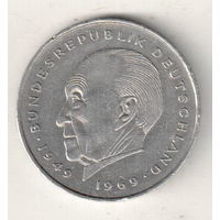 Германия 2 марка 1986 Конрад Аденауэр, 20 лет Федеративной Республике (1949-1969)