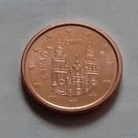 1 евроцент, Испания 2018 г., AU