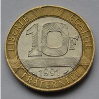 Франция 10 франков, 1991 г.