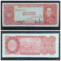 100 песо Боливия 1962 г.