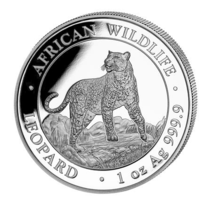 Сомали,100 шиллингов, 2022г. " Леопард " монета серебро