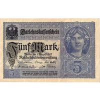 Германия, 5 марок, 1917 г. UNC-
