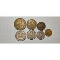 Погодовка монет СССР 1+3+5+10+15+20 копеек 1946 года. Смотрите также другие мои лоты