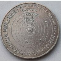 Германия 5 марок, Серебро  11,2гр. 1973. 500 лет со дня рождения Николая Коперника.