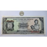 Werty71 Парагвай 5 гуарани 1952 (1963) аUNC банкнота