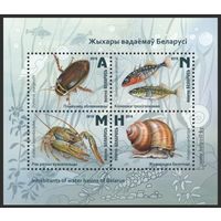 2019 БЕЛАРУСЬ Малый лист "Обитатели водоемов Беларуси" MNH фауна