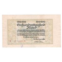 Германия Дуйсбург 100 000 марок 1923 года. Состояние XF!