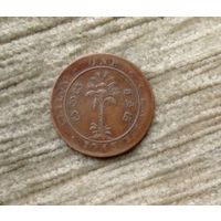 Werty71 Цейлон 1 цент 1945 Шри Ланка Георг 6