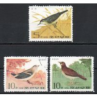 Певчие птицы КНДР 1973 год  серия из 3-х марок
