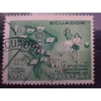 Эквадор, 1956. 6-ой Чемпионат Южной Америки по баскетболу, карта