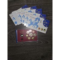 Германия 2014 год 5 наборов разных монетных дворов A D F G J. 1, 2, 5, 10, 20, 50 евроцентов, 1, 2 евро и 2 юбилейных евро. Официальный набор PROOF монет в упаковке.