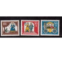 Германия(ФРГ)-1966,(Мих.523-526), **,  Сказки братьев Гримм, 3 марки