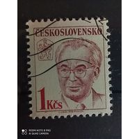 Чехословакия 1988, 75 лет со дня рождения президента Гусака, серия из 1 марки