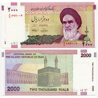 Иран. 2000 риалов (образца 2005 года, P144d, подпись 36, UNC)