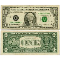 США. 1 доллар (образца 1995 года, E, Вирджиния, P496)