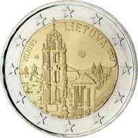 2 евро 2017 Литва Вильнюс UNC из ролла