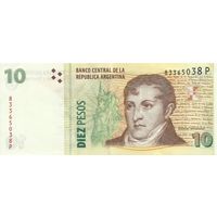 Аргентина 10 песо образца 2003 года UNC p354b