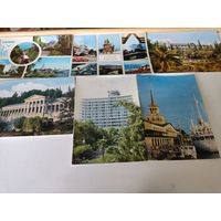 6 чистых почтовых открыток с видами Сочи 1973-1974гг.