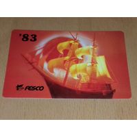 Календарик пластиковый 1983 Внешторг. Флот. Корабли. Fesco. Дальневосточное морское пароходство. Пластик