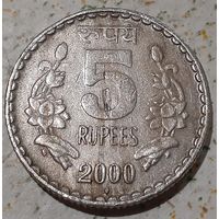 Индия 5 рупий, 2000 Мумбаи (9-1-16)