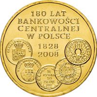 Польша 2 злотых, 2009 180 лет центральному банку Польши UNC