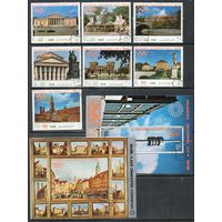 Олимпиада в Мюнхене Виды Мюнхена Йемен 1970 год полная серия из 7 марок и 2-х блоков (М)