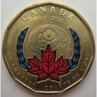 Канада 1 доллар 2020 г. 75 лет ООН. Цветная