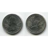 США. 25 центов (2015, Луизиана, буква P, aUNC)