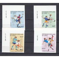 Спорт. Футбол. Конго. 1990. 4 марки  б/з. Michel N 1178-1181 (28,0 е)