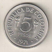 Колумбия 5 песо 1971 VI Пан-Американские игры в Кали